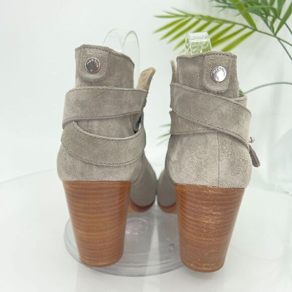 Rag & Bone Harrow Ankle Boots Women's Size 39 9 Grey Suede Leather Strap Heel - Picture 7 of 15